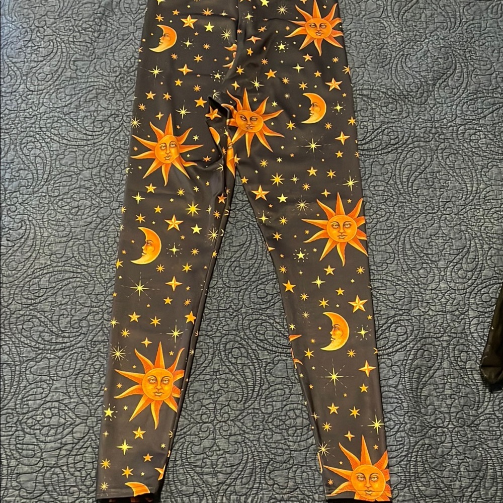 Blackmilk Black and Orange Celestial Leggings - Picture 3 of 3